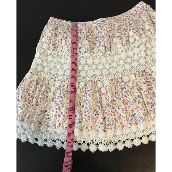 Anthropologie Ranna Gill Margo Lace Floral Print Skirt - Size Medium - Picture 7 of 9